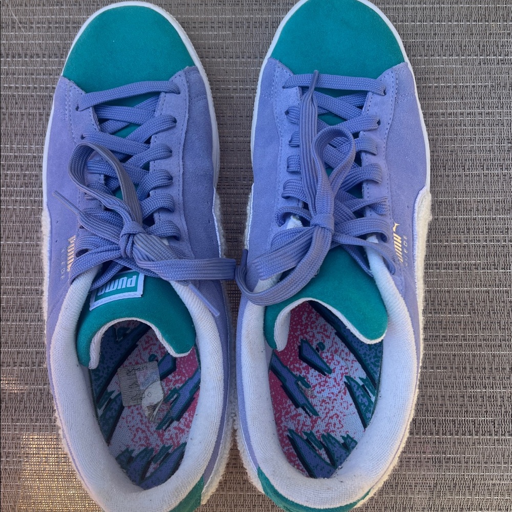 Puma Suede Phantom Lavender, white and Teal Casual Sneakers - Picture 7 of 7